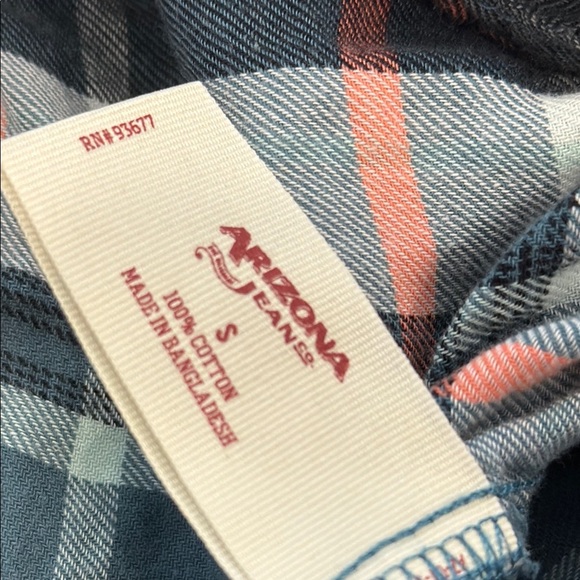 Arizona Jean Company Small Boyfriend Fit Plaid Button Down Shirt - Picture 11 of 12